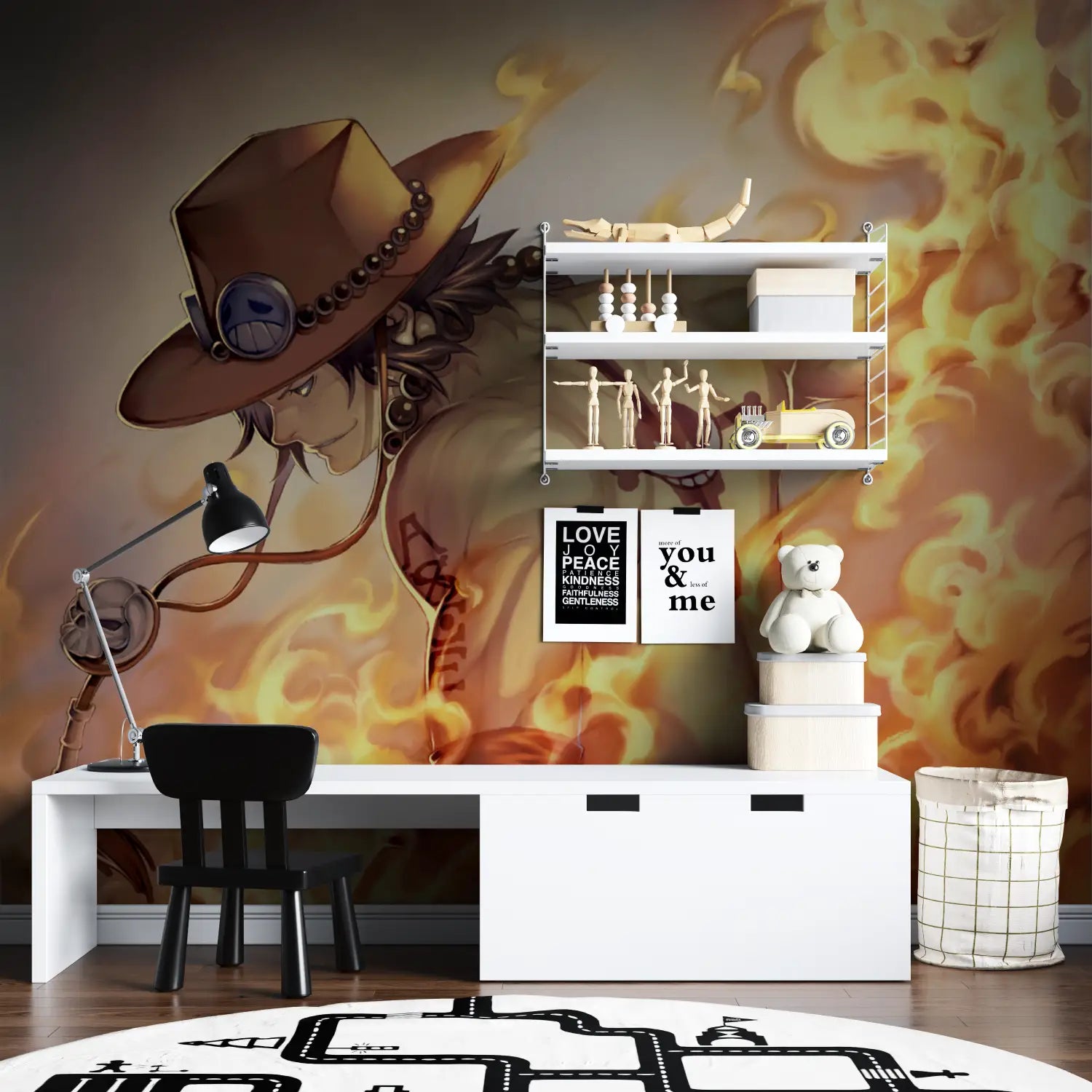 One Piece Wallpaper Ace Anime - chambre garçon lit