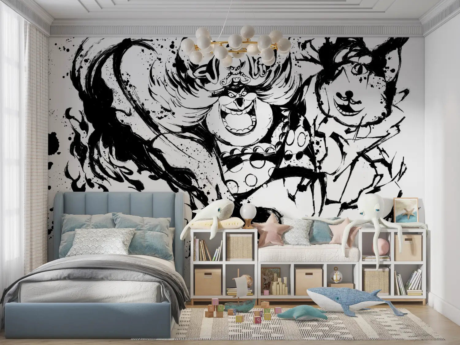 Eéndelig Big Mom zwart-wit behang - Second Image