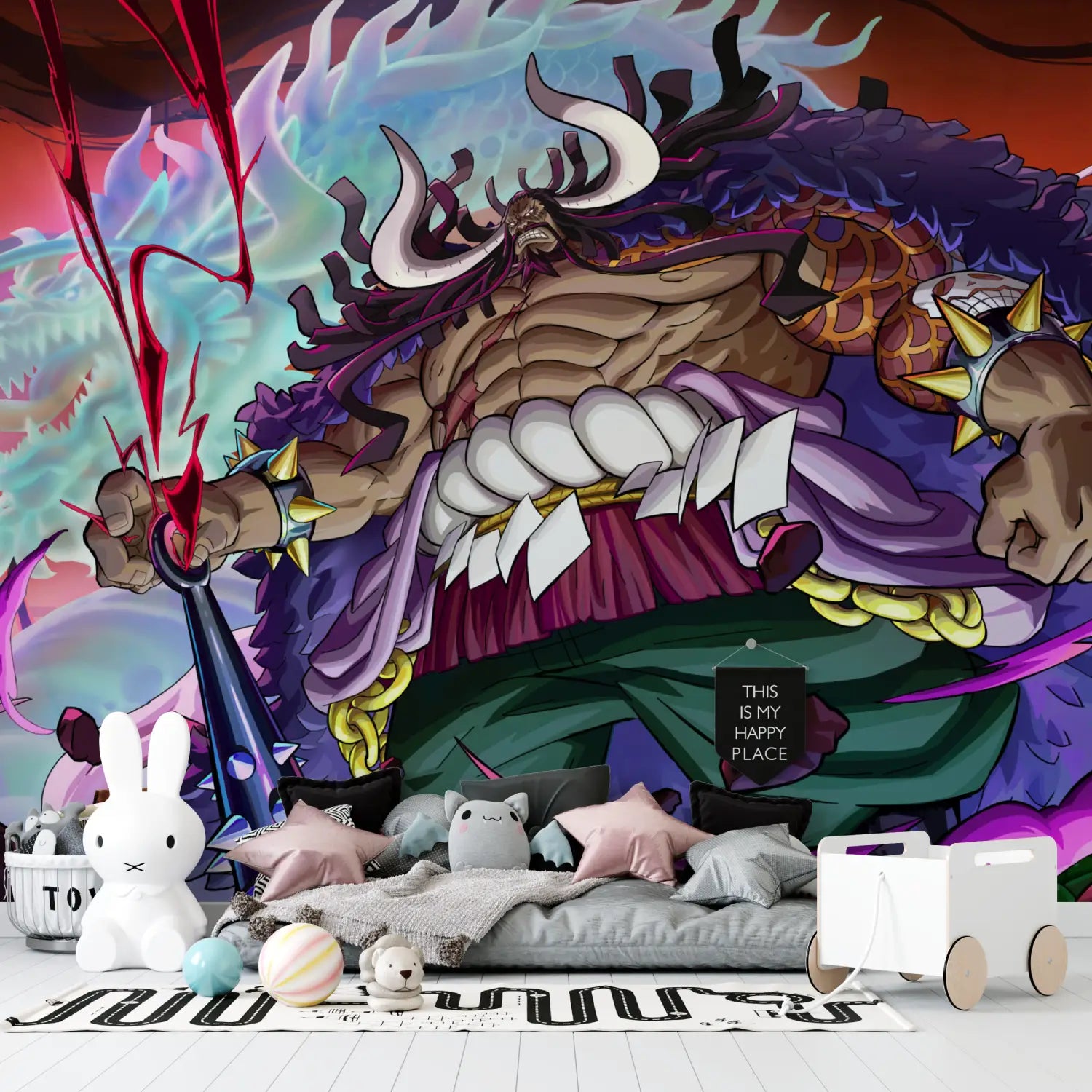 Papier Peint One Piece Kaido Mural - chambre de garçon