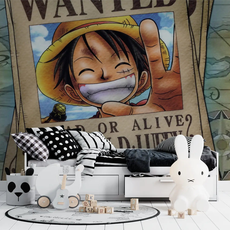 Papier Peint One Piece Luffy Wanted - pano anime