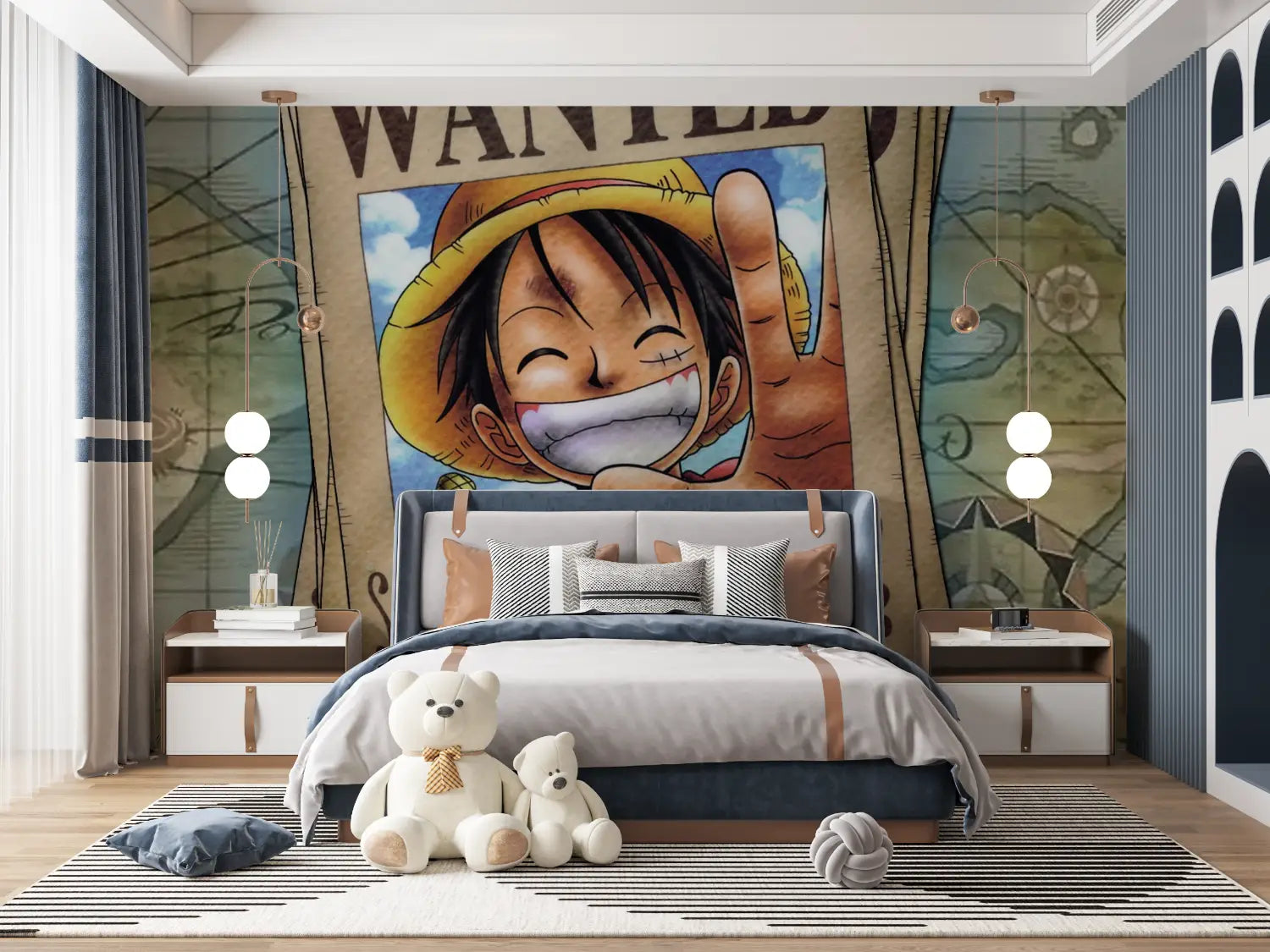 Eén stuk Luffy Wanted behang - Second Image