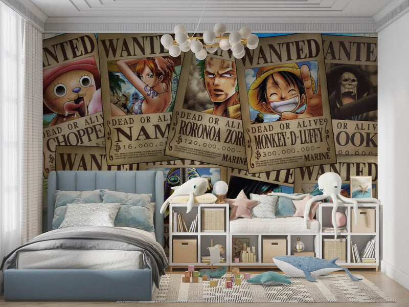 Papier Peint One Piece Wanted - mur chambre panoramique