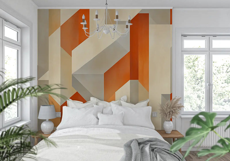 Papier Peint Orange Vintage - tendance mur