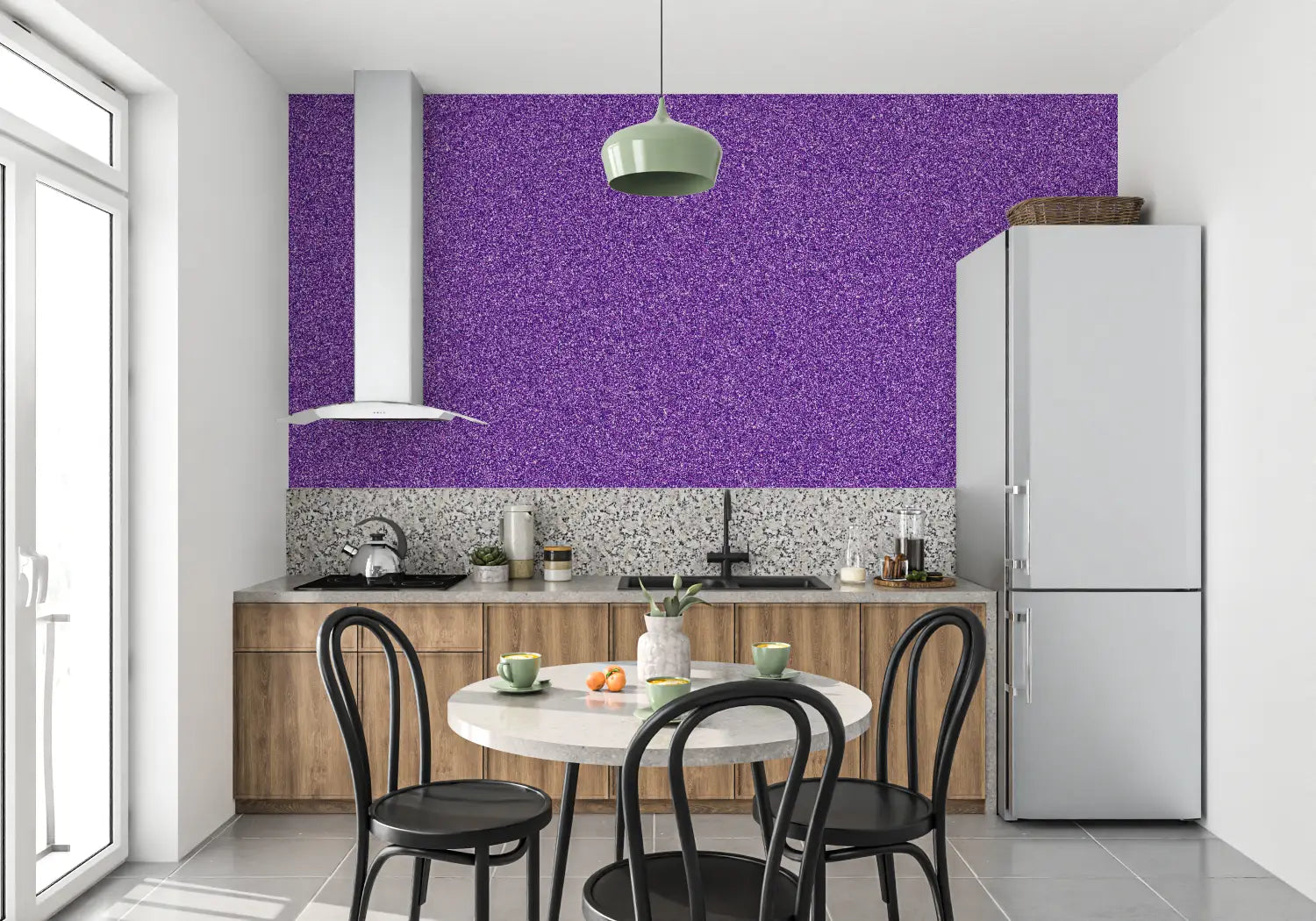 Papier Peint Pailleté Violet - tendance mur