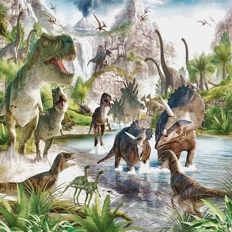 Dinosaurus panoramisch behang - Second Image