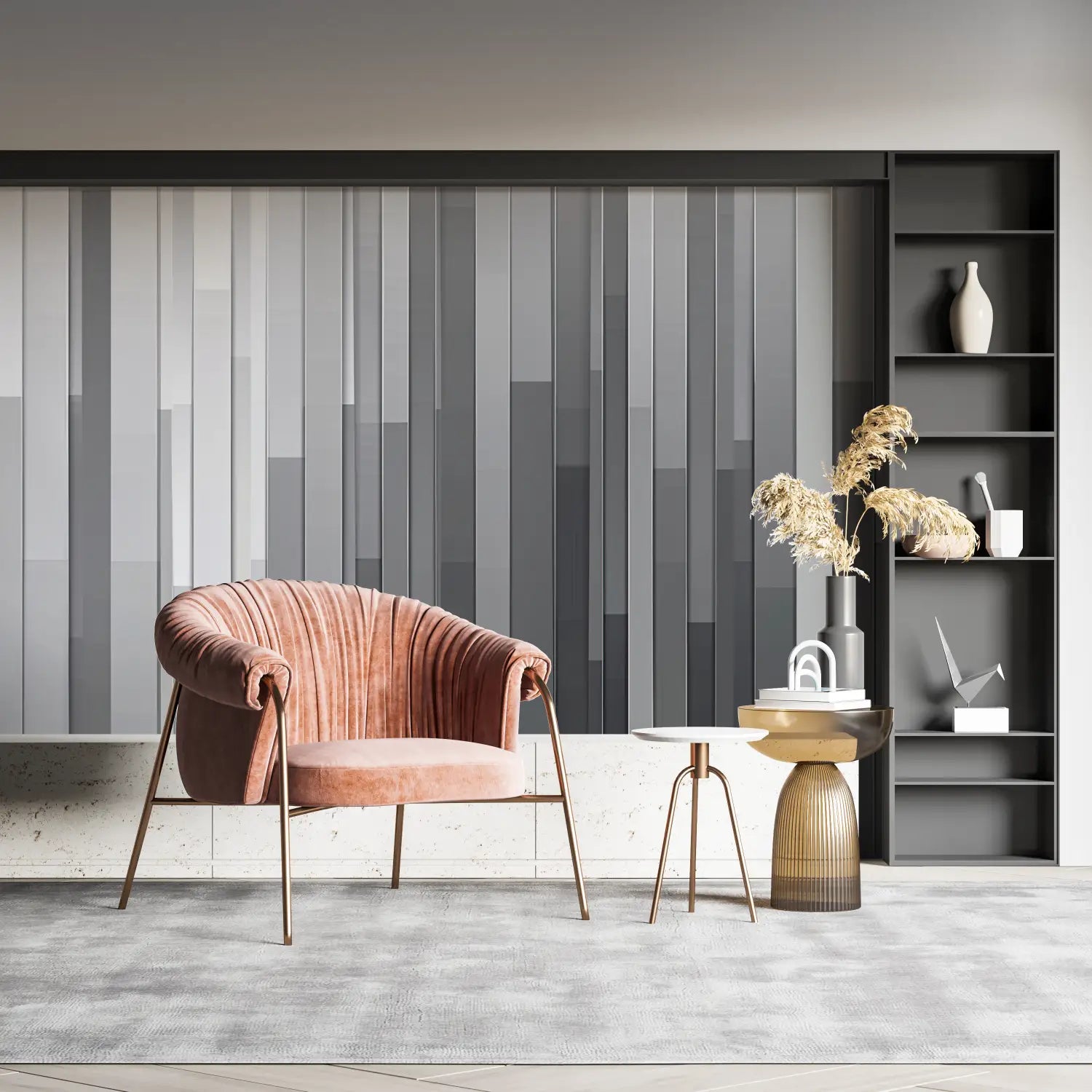 Papier Peint Salon Gris - mural