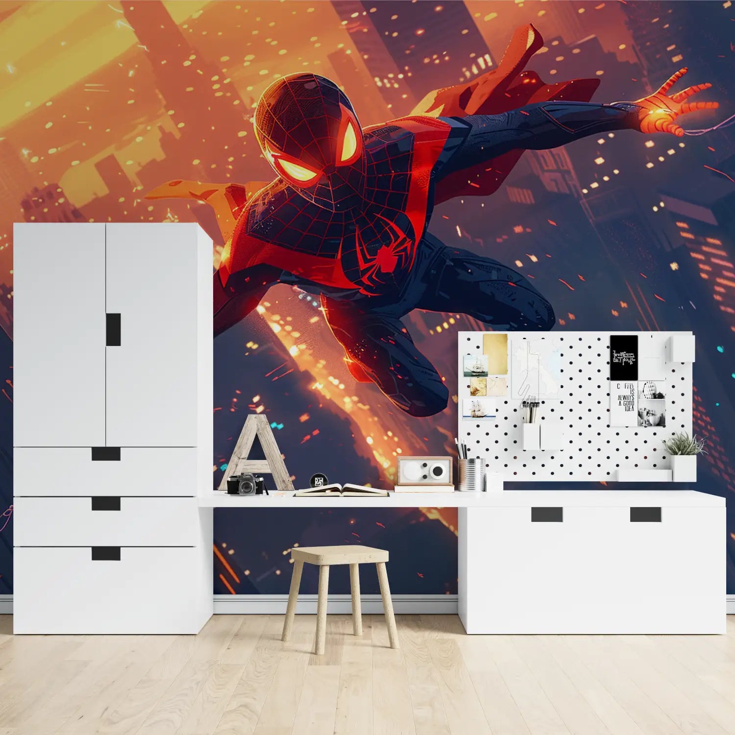 Papier Peint Spiderman Dessin Animé - chambre spiderman