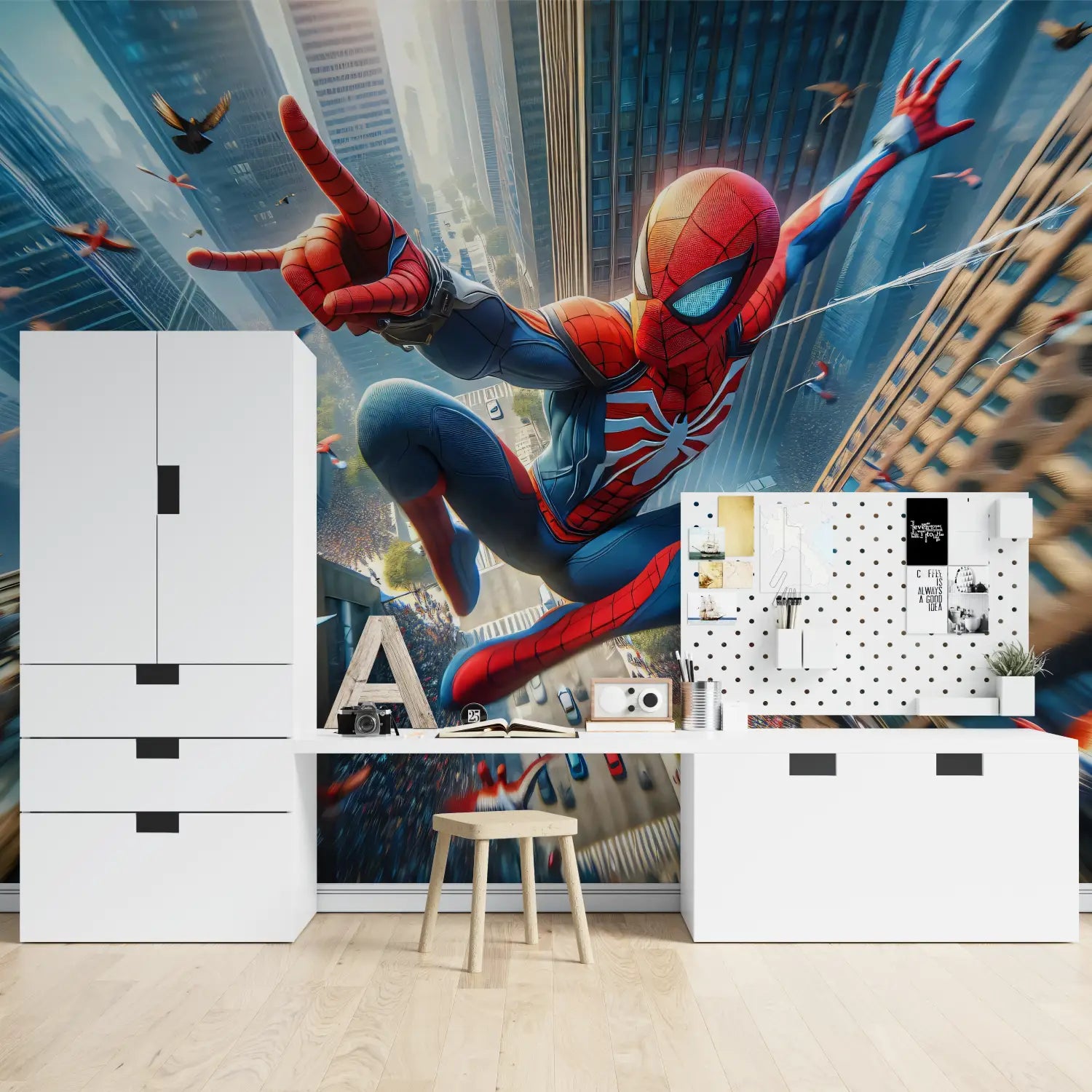 Papier Peint Spiderman Dynamique - chambre spiderman