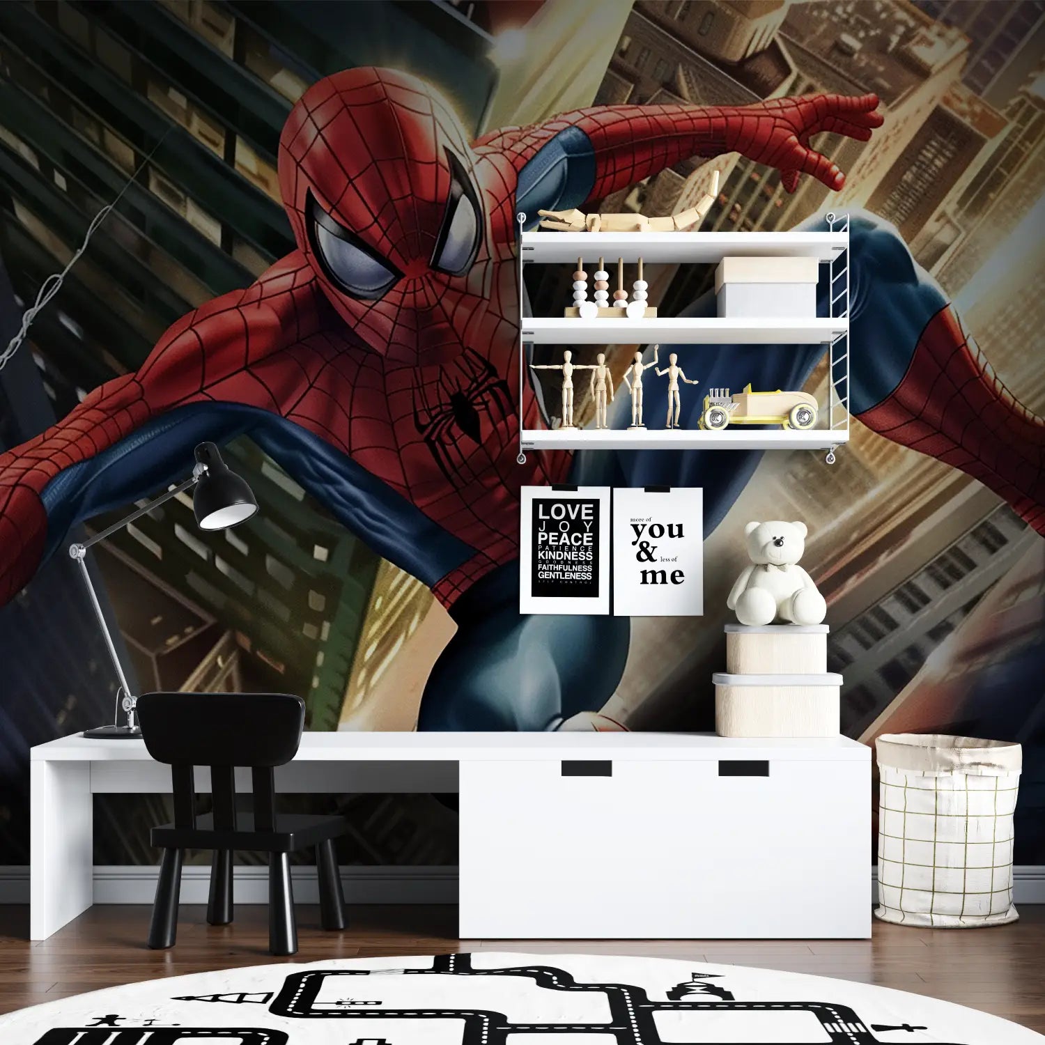 Spiderman klimmer vintage behang - Second Image