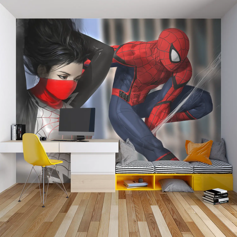 Papier Peint Spiderman Gwen Héro - tapisserie hero