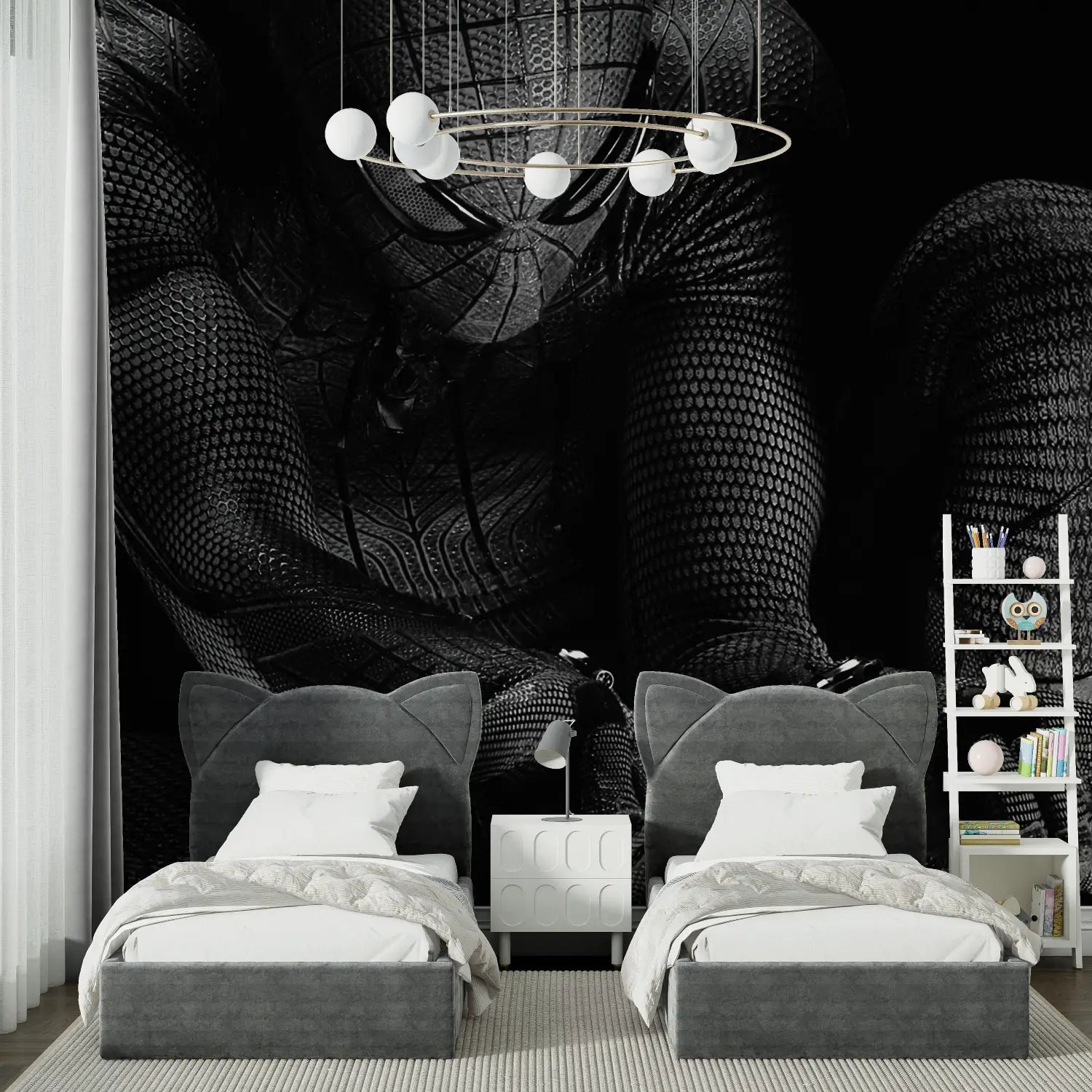 Papier Peint Spiderman Noir Design - chambre spiderman