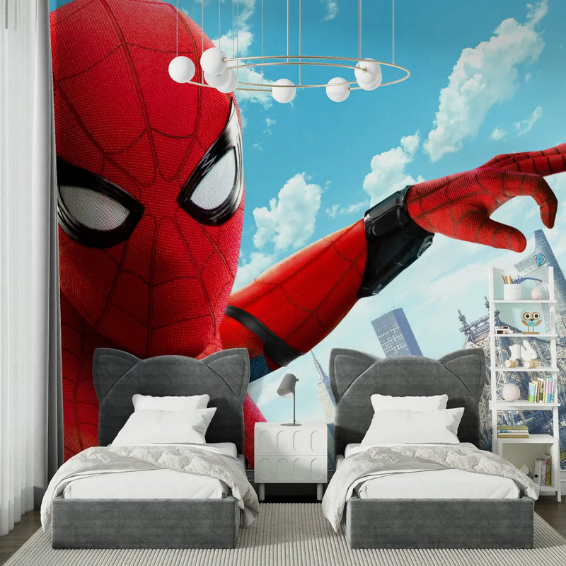 Papier Peint Spiderman Trompe l'Oeil 3D - chambre spiderman