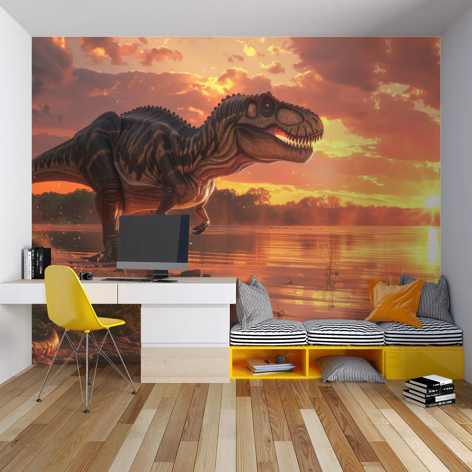 T Rex zonsondergang behang - Second Image