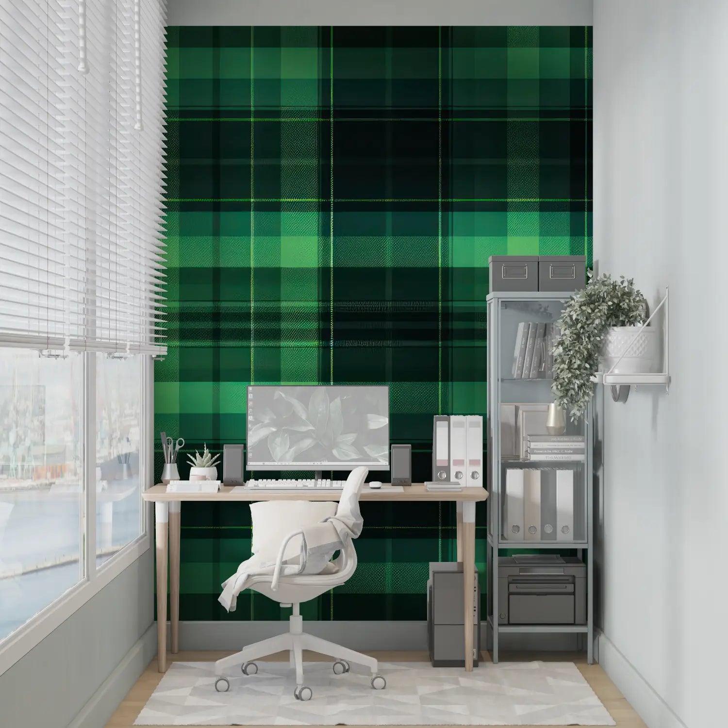 Groen tartan behang - Second Image