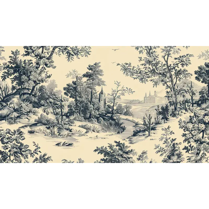 Papier Peint Toile De Jouy Ancien Noir