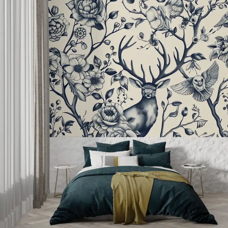 Toile De Jouy Deer Wallpaper - Second Image