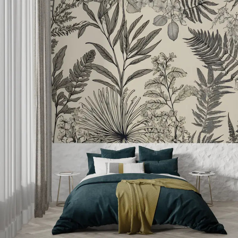 Toile De Jouy Tropical Flower Wallpaper - Second Image