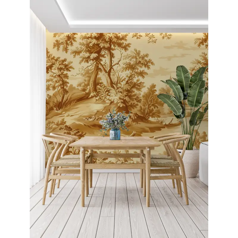 Toile De Jouy Geel Landschapsbehang - Second Image