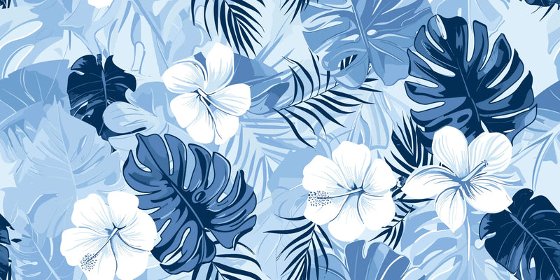 Papier Peint Tropical Bleu