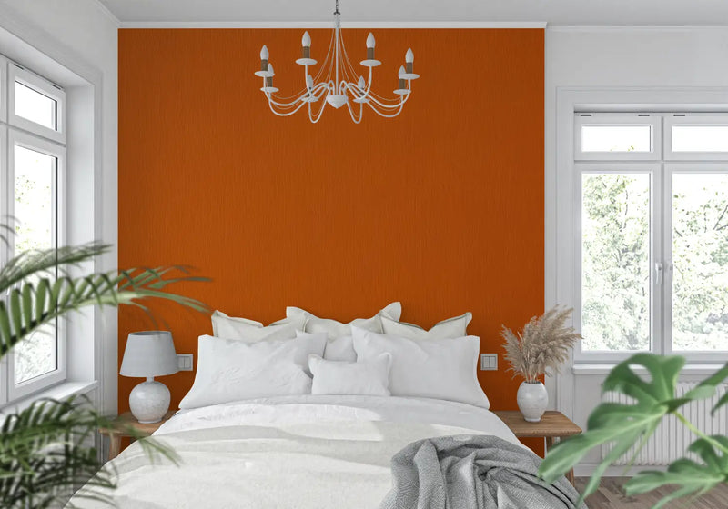 Papier Peint Uni Orange Foncé - tendance mur