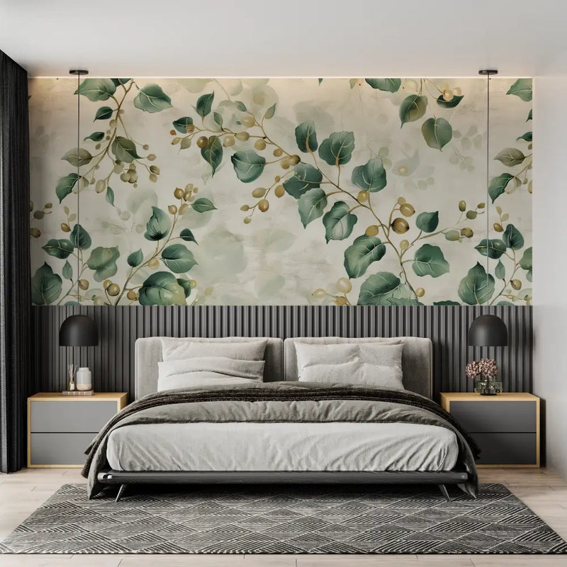 Papier Peint Vert Floral - tendance 2024