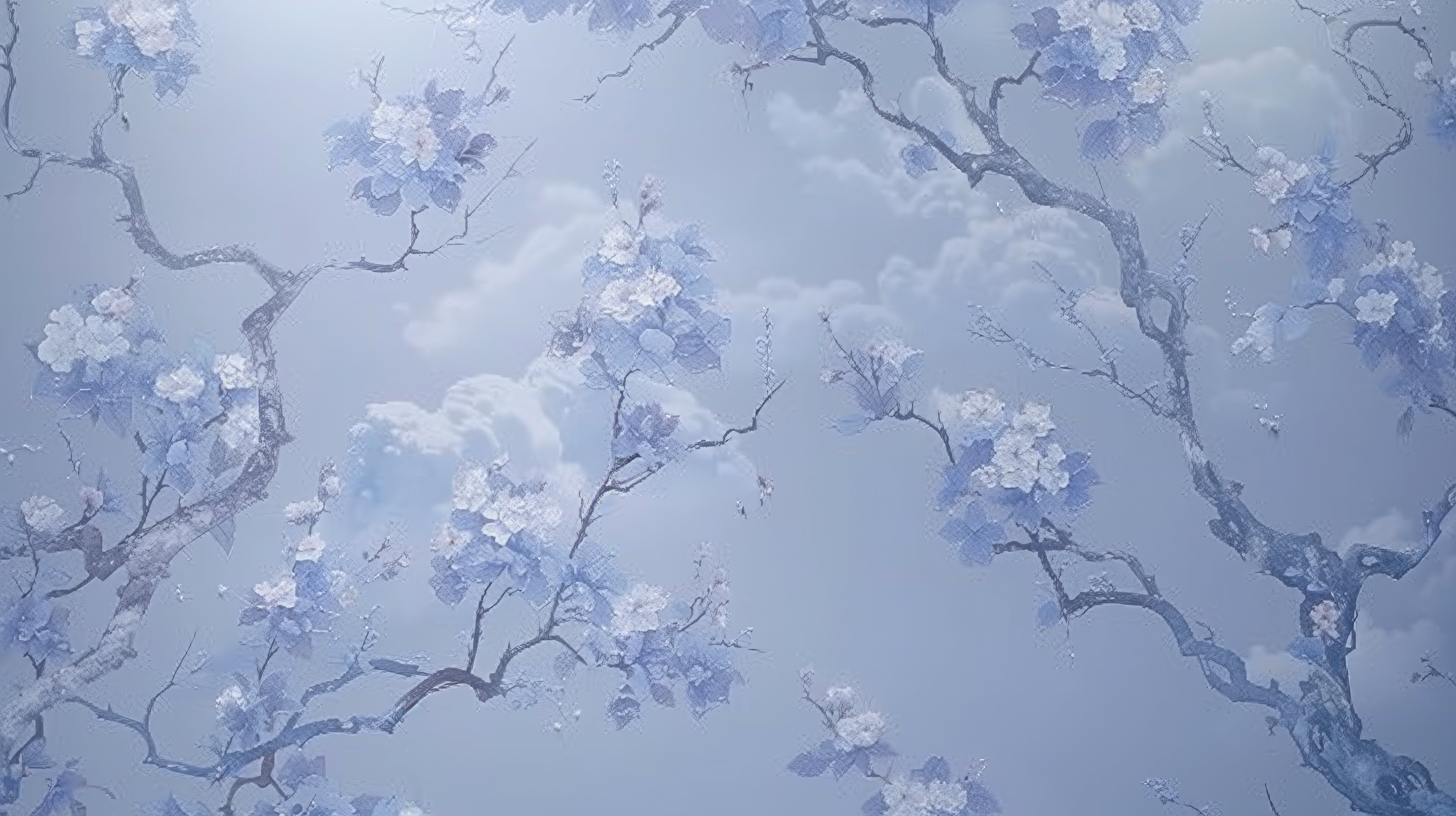 Blue Cherry Blossom Wallpaper