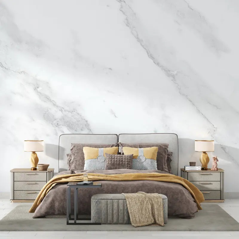 White Marble Imitation Wallpaper - Second Image