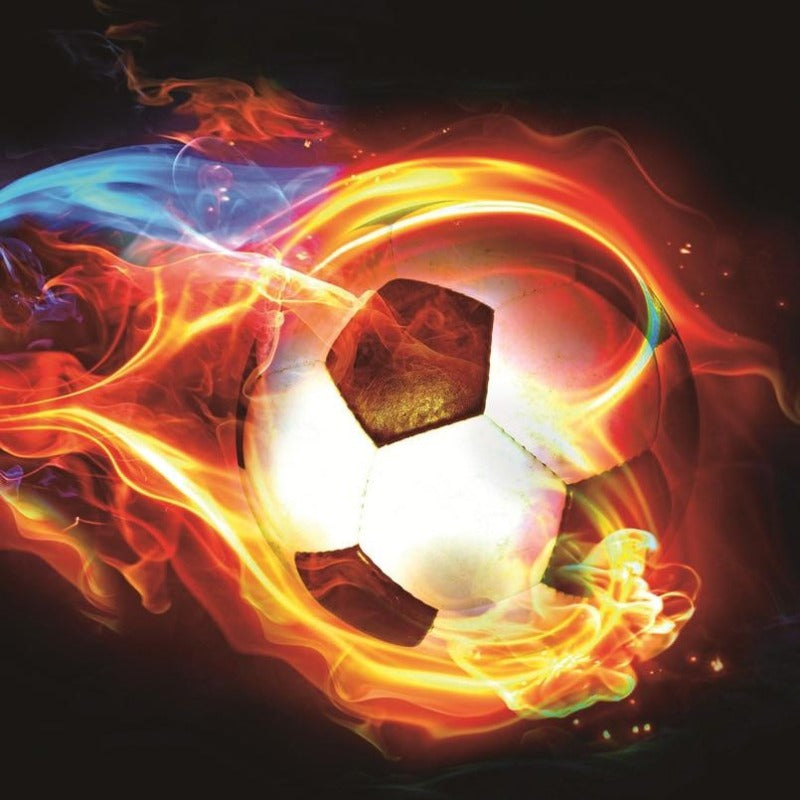 Fußball-Hintergrundbild <br/> Fußball in Flammen - Second Image