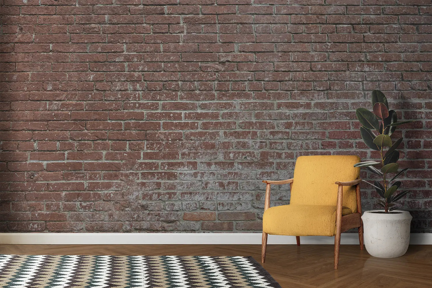 Living Room Brick Wallpaper - Second Image