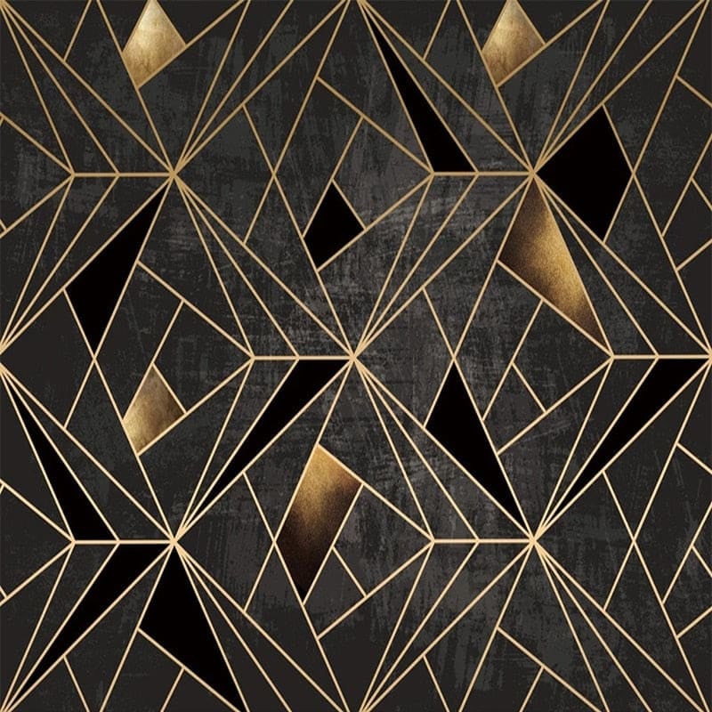 Geometrische Tapete in Schwarz und Gold - Second Image