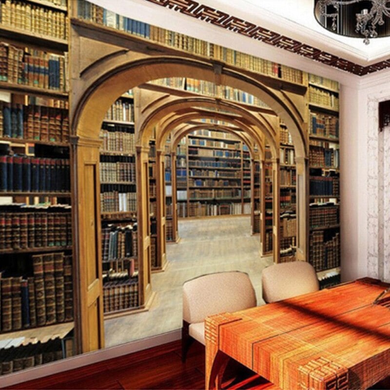 Trompe L'oeil Library Wallpaper - Second Image