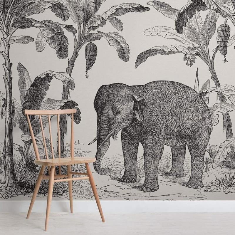 Black and White Elephant Tapestry - Second Image